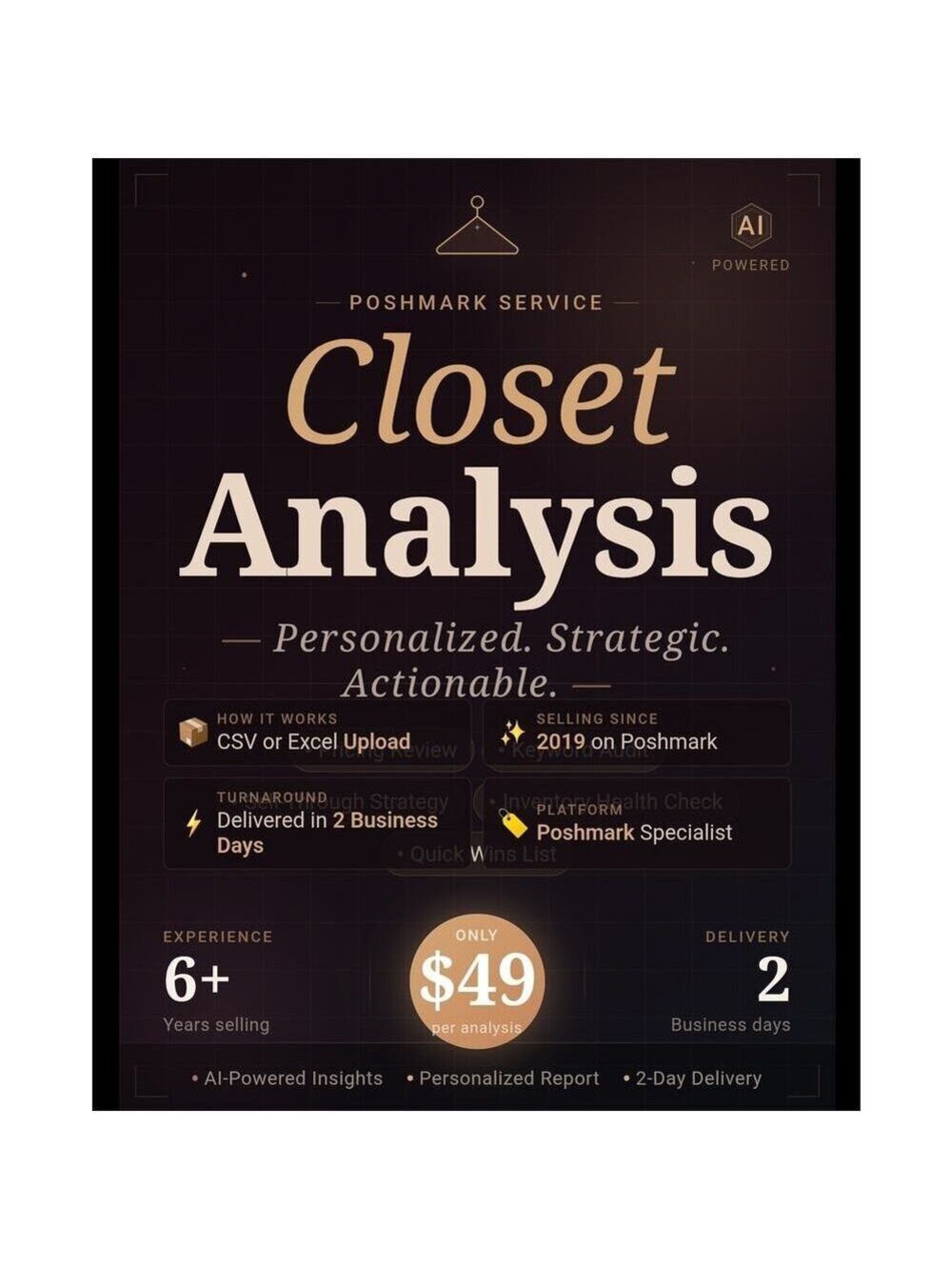 POSHMARK CLOSET ANALYSIS AI POWERED REPORT PRICING KEYWORDS STRATEGY